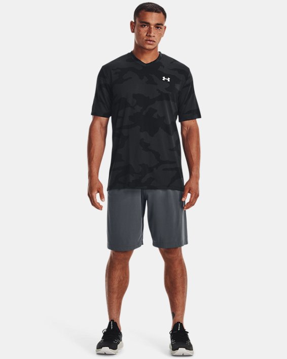Men's UA Velocity Jacquard V-Neck Short Sleeve, Black, pdpMainDesktop image number 2